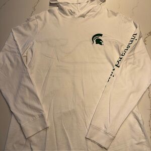Vineyard Vines White Hoodie with Green Logo